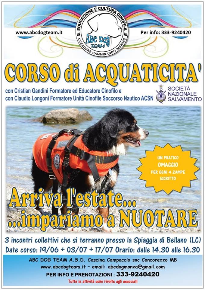 ABC Dog corso acquaticità giugno 2016