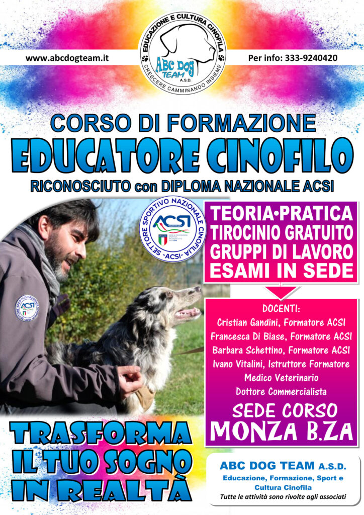 ABC DOG TEAM CORSO EDUCATORE CINOFILO MONZA